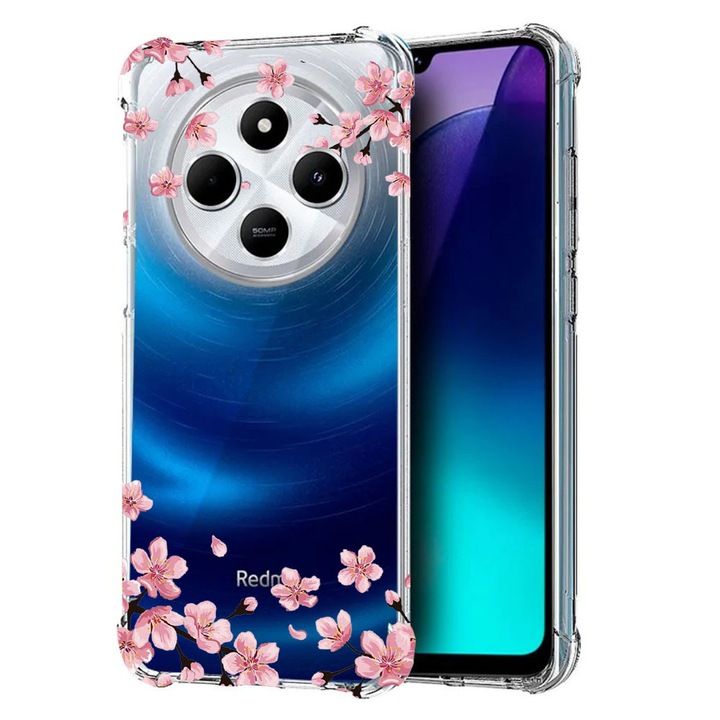 BestCase® Husa pentru Poco C75 / Xiaomi Redmi A4 / Redmi 14C, Anti Shock 1.5MM, Pastel colors - flowers, Protectie camera, ecran si colturi, 1992027 AS 694