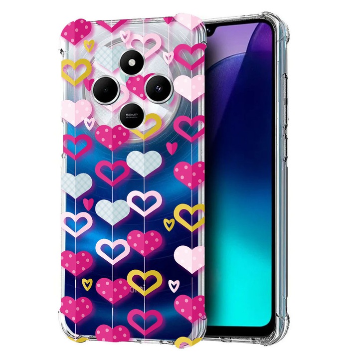 BestCase Anti Shock 1.5MM telefontok, kompatibilis modell Poco C75 / Xiaomi Redmi A4 / Redmi 14C, Lovely Hearts, Air Cushion Technology, 1992027 AS 185