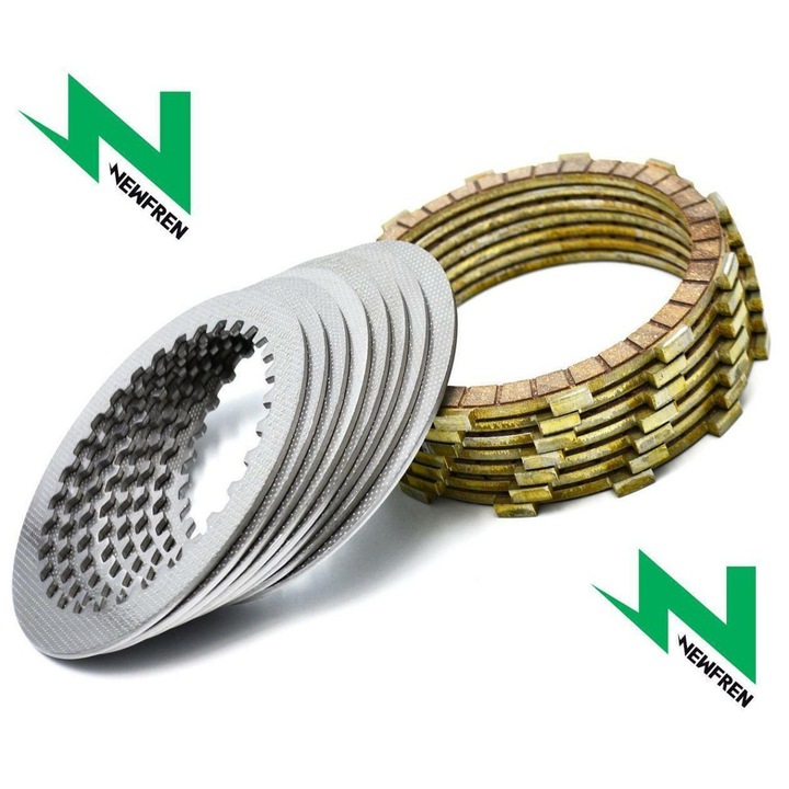 Set discuri de ambreiaj Newfren, negru, pentru Yamaha WR 125R '09-'12, WR 125X '09-'14, YZF-R 125 '08-'13, AG 200E '93