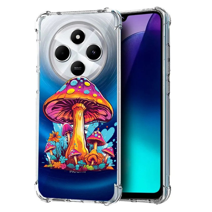 BestCase® Husa pentru Poco C75 / Xiaomi Redmi A4 / Redmi 14C, Anti Shock 1.5MM, Dream Colors Mushrooms, Protectie camera, ecran si colturi, 1992027 AS 1511