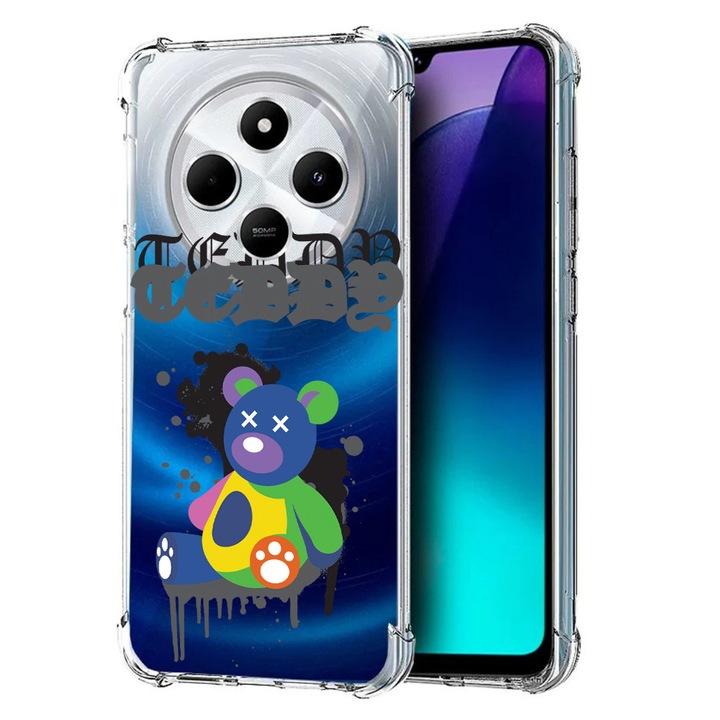 BestCase Anti Shock 1.5MM telefontok, kompatibilis modell Poco C75 / Xiaomi Redmi A4 / Redmi 14C, Teddy Bear Pastel Colors, Air Cushion Technology, 1992027 AS 1567