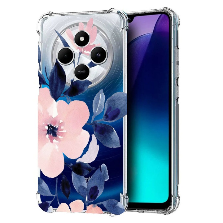 BestCase® Husa pentru Poco C75 / Xiaomi Redmi A4 / Redmi 14C, Anti Shock 1.5MM, Pastel Colors Collection Flowers, Protectie camera, ecran si colturi, 1992027 AS 506