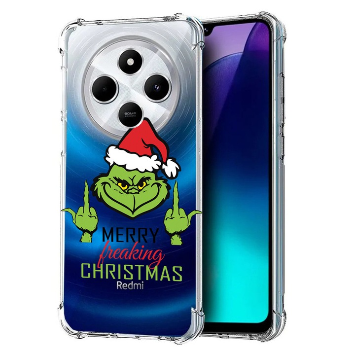 BestCase Anti Shock 1.5MM telefontok, kompatibilis modell Poco C75 / Xiaomi Redmi A4 / Redmi 14C, Grinches - Merry Xmas, Air Cushion Technology, 1992027 AS 1603