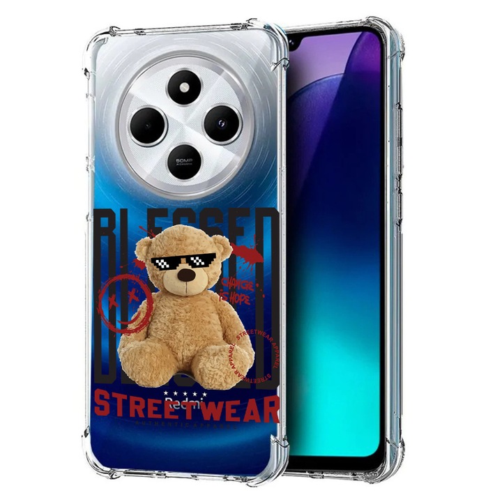 BestCase Anti Shock 1.5MM telefontok, kompatibilis modell Poco C75 / Xiaomi Redmi A4 / Redmi 14C, Teddy Bear Blessed, Air Cushion Technology, 1992027 AS 1553