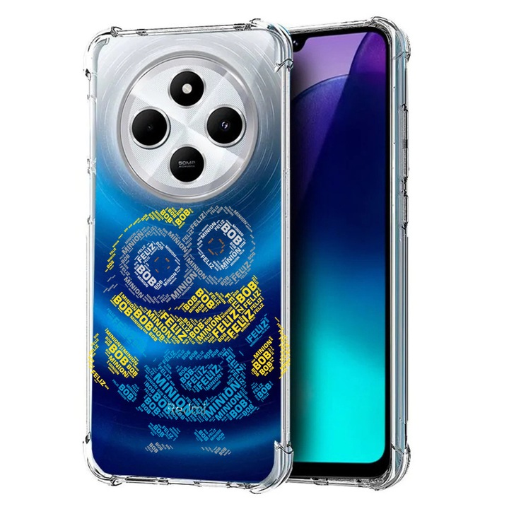 BestCase Anti Shock 1.5MM telefontok, kompatibilis modell Poco C75 / Xiaomi Redmi A4 / Redmi 14C, Calligraphy Minion, Air Cushion Technology, 1992027 AS 1538