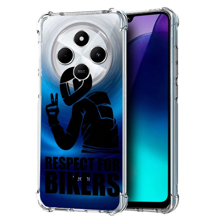 BestCase Anti Shock 1.5MM telefontok, kompatibilis modell Poco C75 / Xiaomi Redmi A4 / Redmi 14C, Respect For Bikers, Air Cushion Technology, 1992027 AS 1669