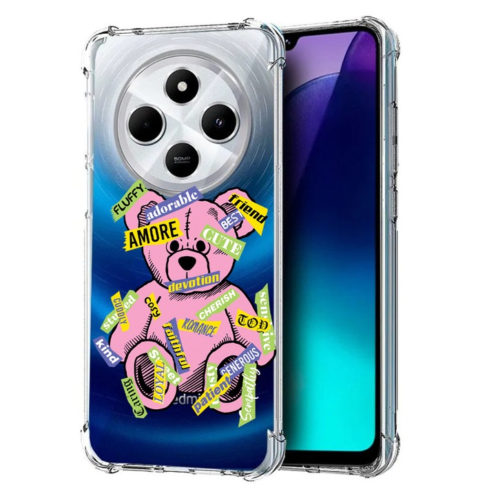 BestCase Anti Shock 1.5MM telefontok, kompatibilis modell Poco C75 / Xiaomi Redmi A4 / Redmi 14C, Teddy Bear Amour, Air Cushion Technology, 1992027 AS 1547