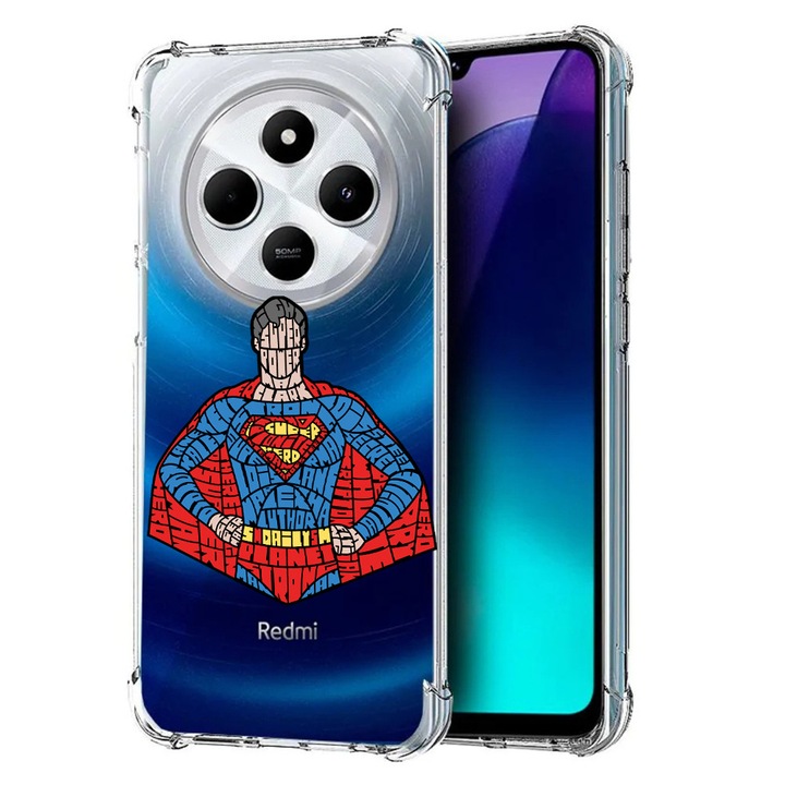 BestCase® Husa pentru Poco C75 / Xiaomi Redmi A4 / Redmi 14C, Anti Shock 1.5MM, Calligraphy Superman, Protectie camera, ecran si colturi, 1992027 AS 1523
