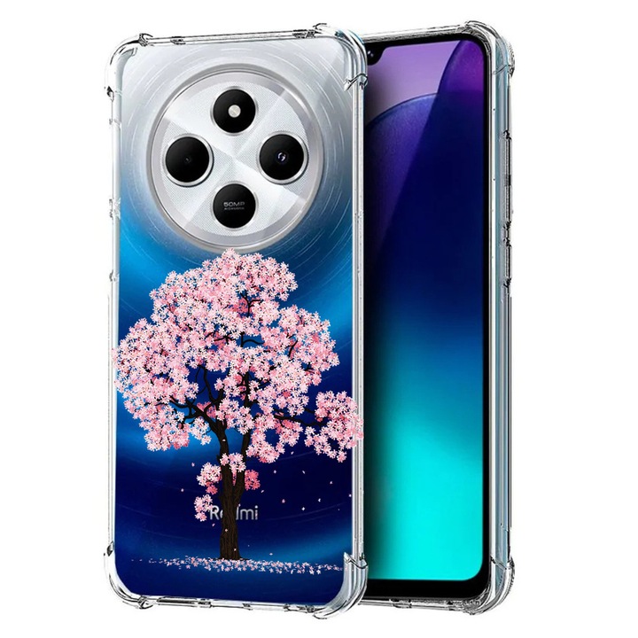 BestCase Anti Shock 1.5MM telefontok, kompatibilis modell Poco C75 / Xiaomi Redmi A4 / Redmi 14C, Cherry Blossom Trees, Air Cushion Technology, 1992027 AS 1833