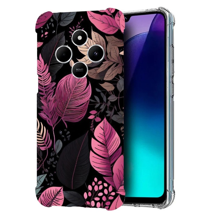 BestCase Anti Shock 1.5MM telefontok, kompatibilis modell Poco C75 / Xiaomi Redmi A4 / Redmi 14C, Rose Feathers, Air Cushion Technology, 1992027 AS 1163