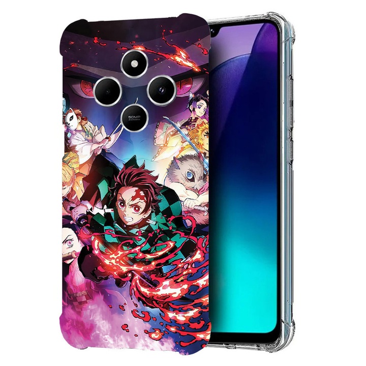 BestCase Anti Shock 1.5MM telefontok, kompatibilis modell Poco C75 / Xiaomi Redmi A4 / Redmi 14C, Demon Slayer, Air Cushion Technology, 1992027 AS 1701