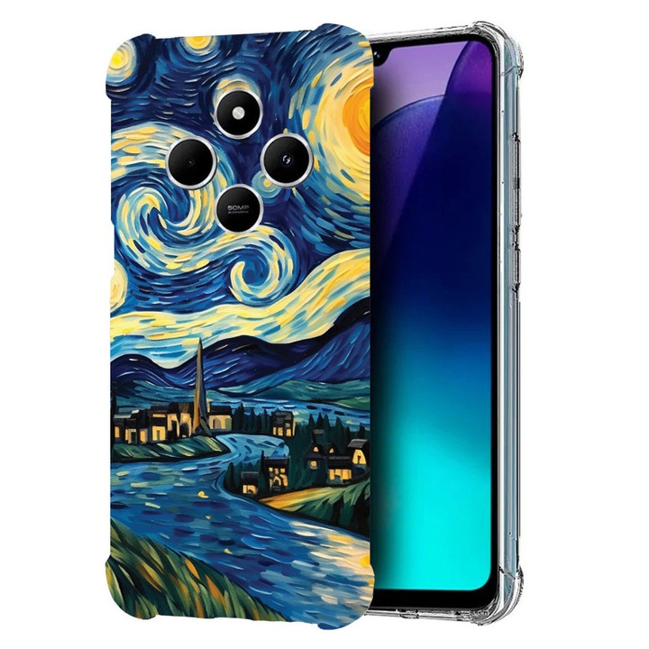 BestCase Anti Shock 1.5MM telefontok, kompatibilis modell Poco C75 / Xiaomi Redmi A4 / Redmi 14C, Starry Night, Air Cushion Technology, 1992027 AS 1270