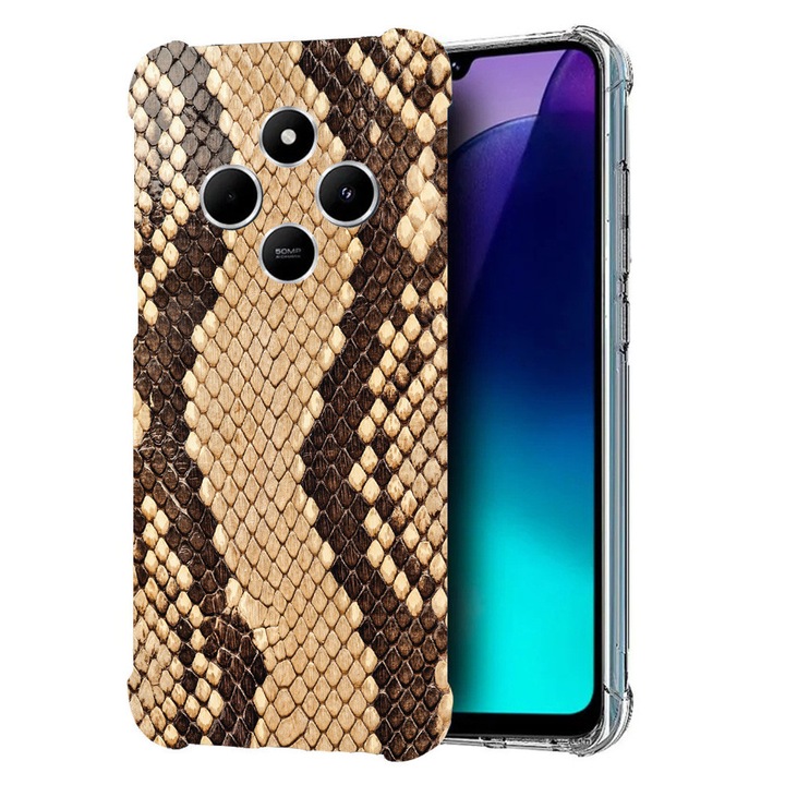 BestCase Anti Shock 1.5MM telefontok, kompatibilis modell Poco C75 / Xiaomi Redmi A4 / Redmi 14C, Snake Skin Pattern, Air Cushion Technology, 1992027 AS 898