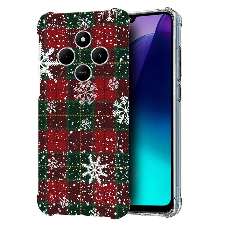 BestCase Anti Shock 1.5MM telefontok, kompatibilis modell Poco C75 / Xiaomi Redmi A4 / Redmi 14C, Xmas Pattern, Air Cushion Technology, 1992027 AS 1364