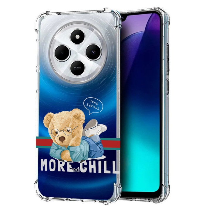 BestCase Anti Shock 1.5MM telefontok, kompatibilis modell Poco C75 / Xiaomi Redmi A4 / Redmi 14C, More Chill Teddy Bear, Air Cushion Technology, 1992027 AS 1822