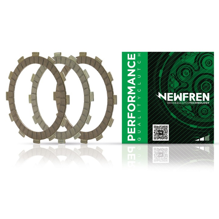 Set discuri de ambreiaj Newfren, negru, pentru Aprilia RS 125 4T '21-'23, RS4 125 '11-'13, Tuono 125 '17-'24, RX 125 EURO5 '18-'24