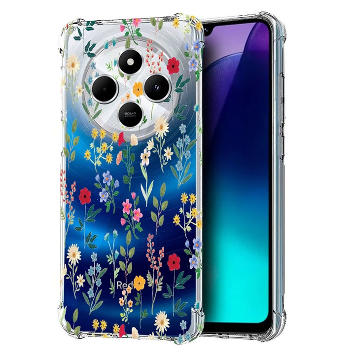 BestCase Anti Shock 1.5MM telefontok, kompatibilis modell Poco C75 / Xiaomi Redmi A4 / Redmi 14C, Spring Flowers, Air Cushion Technology, 1992027 AS 635