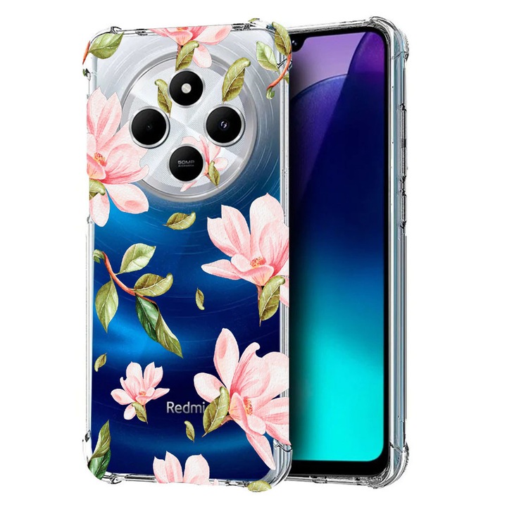 BestCase Anti Shock 1.5MM telefontok, kompatibilis modell Poco C75 / Xiaomi Redmi A4 / Redmi 14C, Flowers Collection, Air Cushion Technology, 1992027 AS 496