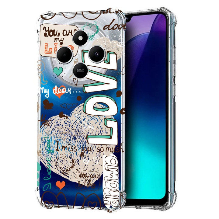 BestCase® Husa pentru Poco C75 / Xiaomi Redmi A4 / Redmi 14C, Anti Shock 1.5MM, Love, Protectie camera, ecran si colturi, 1992027 AS 25