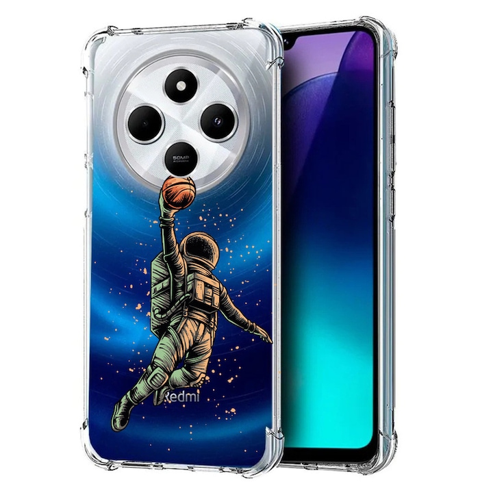 BestCase Anti Shock 1.5MM telefontok, kompatibilis modell Poco C75 / Xiaomi Redmi A4 / Redmi 14C, Astronaut Basketball, Air Cushion Technology, 1992027 AS 1003
