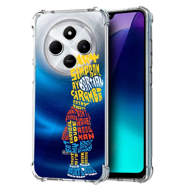BestCase® Husa pentru Poco C75 / Xiaomi Redmi A4 / Redmi 14C, Anti Shock 1.5MM, Calligraphy Bart Simpson, Protectie camera, ecran si colturi, 1992027 AS 1512