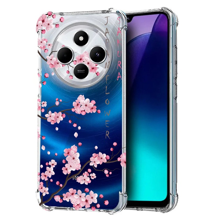 BestCase® Husa pentru Poco C75 / Xiaomi Redmi A4 / Redmi 14C, Anti Shock 1.5MM, Cherry Blossom, Protectie camera, ecran si colturi, 1992027 AS 1834