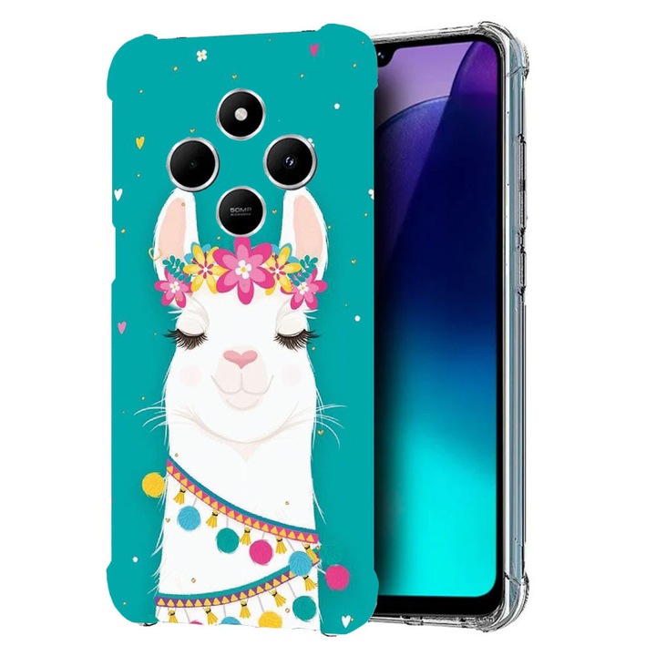 BestCase Anti Shock 1.5MM telefontok, kompatibilis modell Poco C75 / Xiaomi Redmi A4 / Redmi 14C, Lovely Lama, Air Cushion Technology, 1992027 AS 248