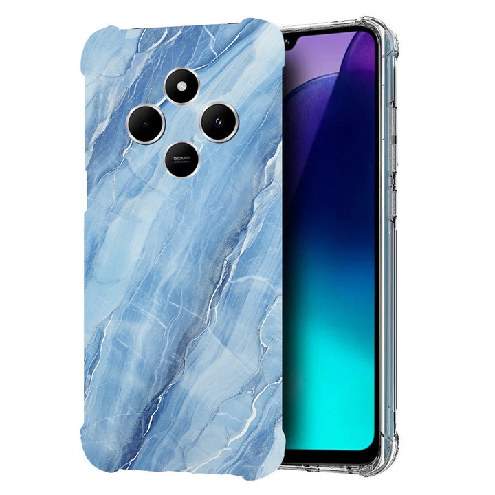 BestCase Anti Shock 1.5MM telefontok, kompatibilis modell Poco C75 / Xiaomi Redmi A4 / Redmi 14C, Blue Marble, Air Cushion Technology, 1992027 AS 1255