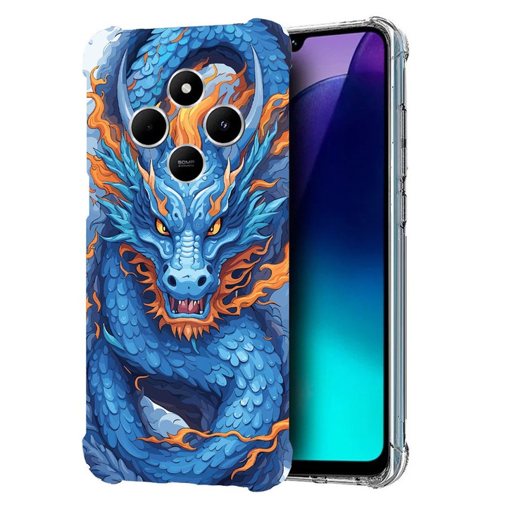 BestCase® Husa pentru Poco C75 / Xiaomi Redmi A4 / Redmi 14C, Anti Shock 1.5MM, Blue Dragon, Protectie camera, ecran si colturi, 1992027 AS 1408