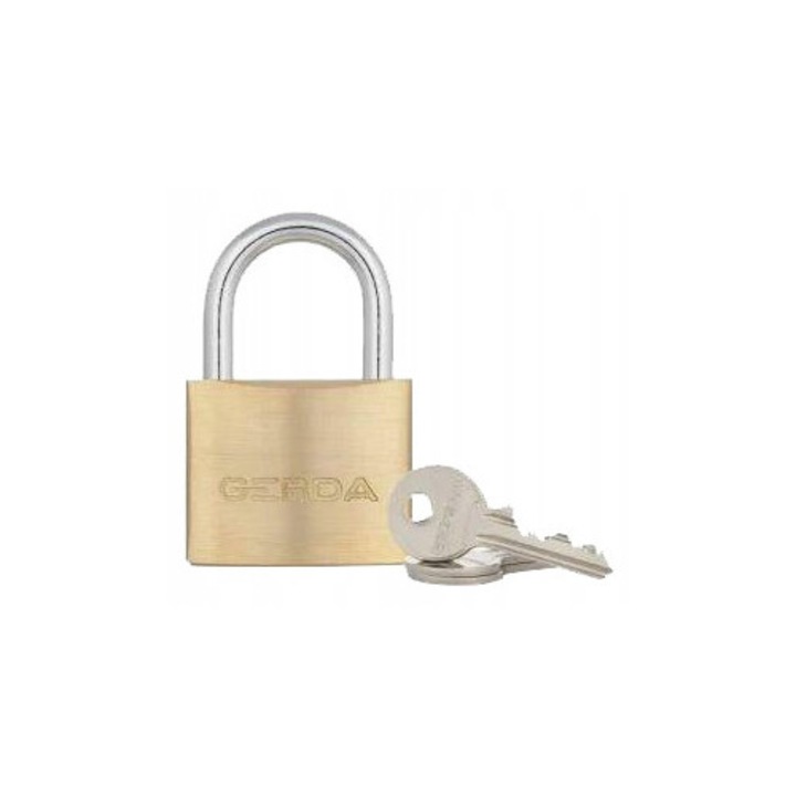 Lacat GERDA din alama cu arc BRASS LINE KMZ S40 sistem cheie unica grup 4007