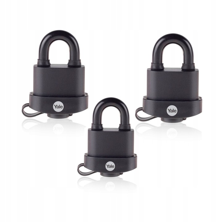 Set 3 lacate YALE din otel calit 53MM negre