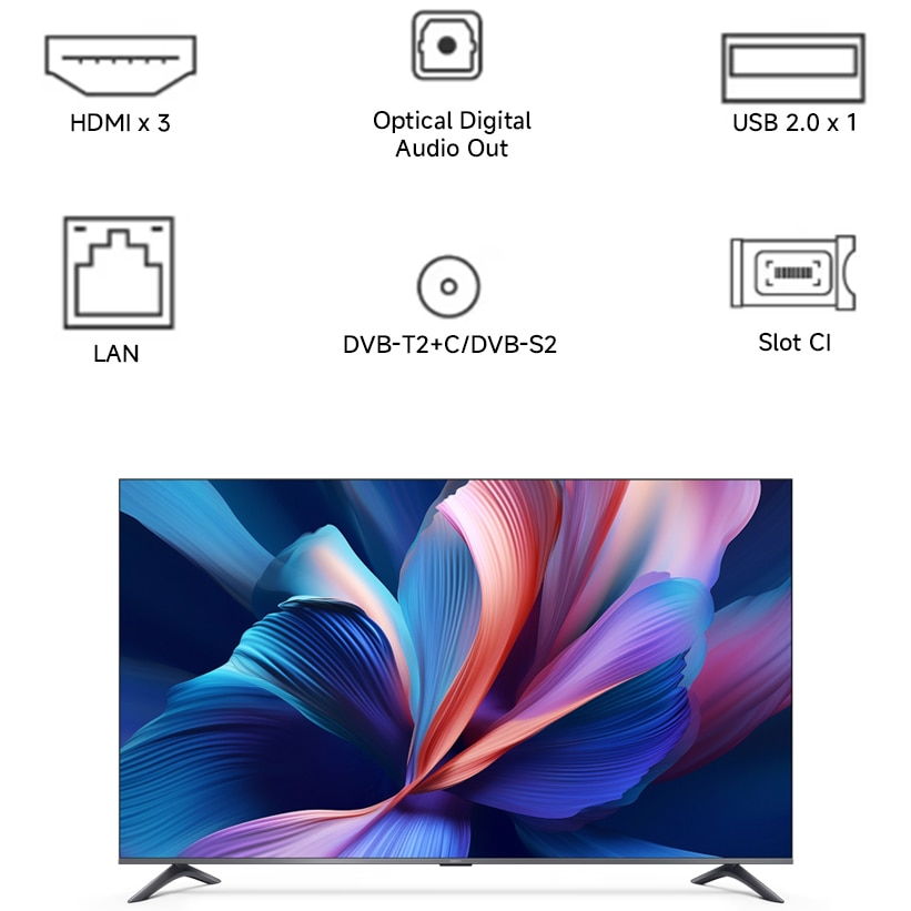 Televizor Xiaomi QLED A Pro, 125 cm, Smart Google TV, 4K Ultra HD