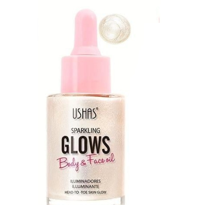 USHAS Sparkling Glows 01 Highlighter szérum arcra és testre, 28g