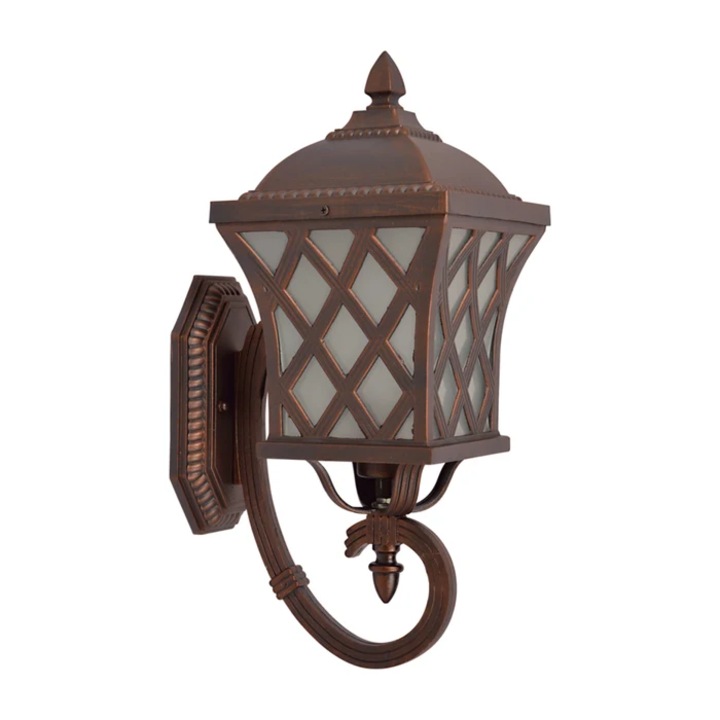 Външна стенна лампа Beckham, насочена нагоре, 1 x E27, кафява, класическа