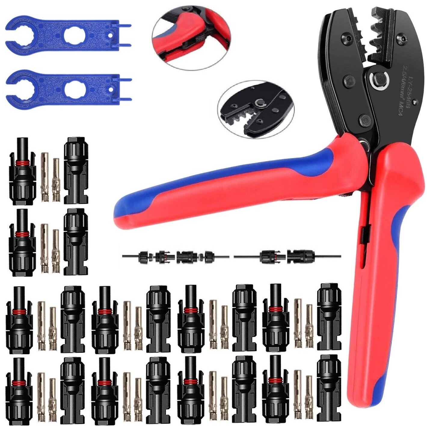【24kcat】m.cohen4点セット Set cleste de sertizare si accesorii, MC4, 2.5-6mm², otel carbon