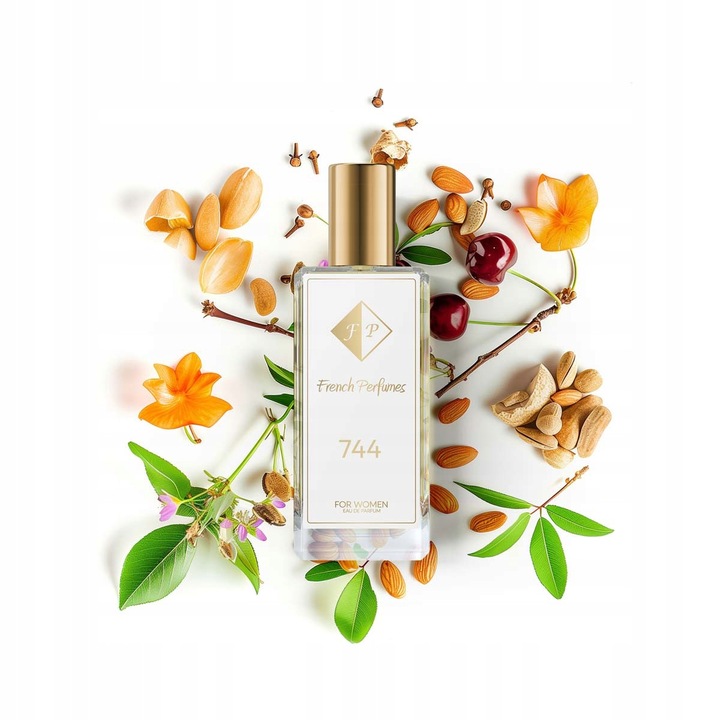 Női parfümök, French Perfumes, NO. 744, MANDULA VANÍLIA Hosszantartó Eau de Parfum hölgyeknek, 60 ml