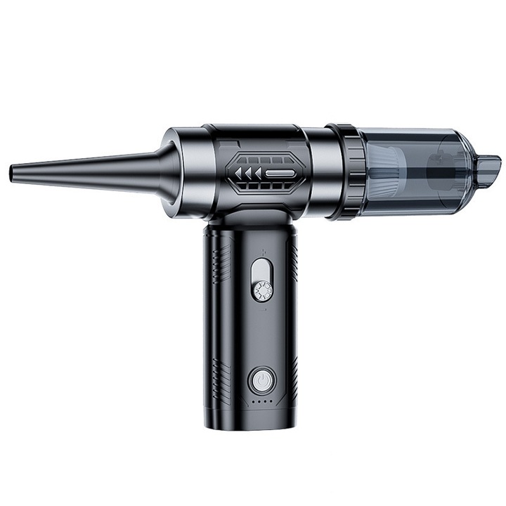 Multifunkciós ventilátor, 4 az 1-ben, szívó/fújó/felfújó/elszívó, 80 W, különféle helyzetekhez alkalmas, hosszú akkumulátor-üzemidő, hordozható, fekete