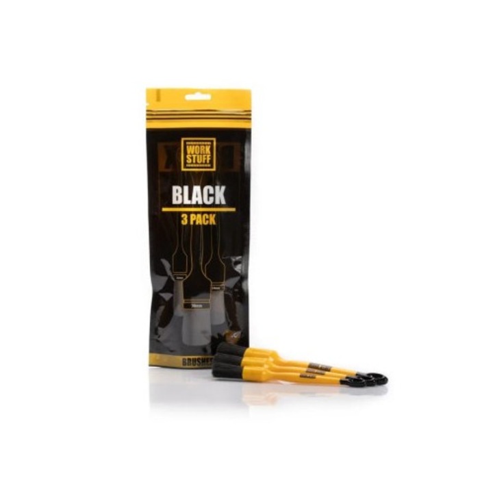 Set pensule detailing Work Stuff Detailing Brush Black 3 buc