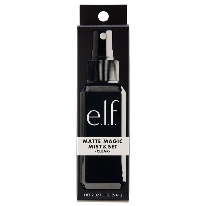 Spray pentru Fixarea Machiajului, e.l.f., Matte Magic Mist & Set, Ofera un Finisaj Mat de Lunga Durata, Textura Non-Lipicioasa, 60ml