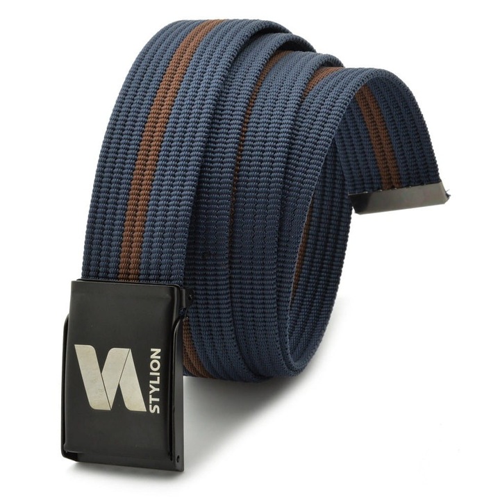 Мъжки колан, STYLION, кожен, ширина 3.8 см, дебелина 0.3 см, комплект от 3 катарами, многоцветен