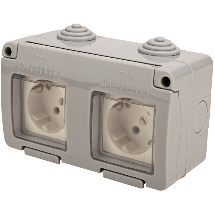 Priza Schuko Dubla pentru Exterior