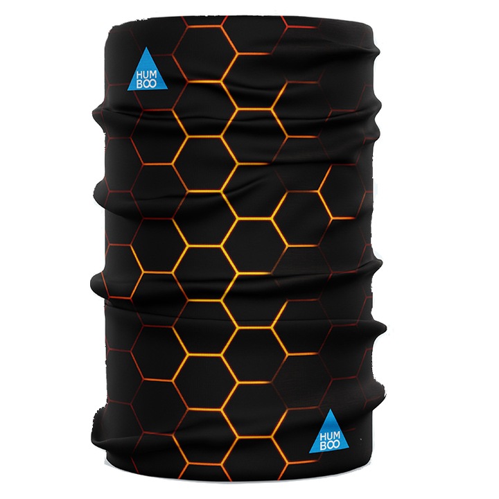 Esarfa usoara, stylion, model hexagonal, negru