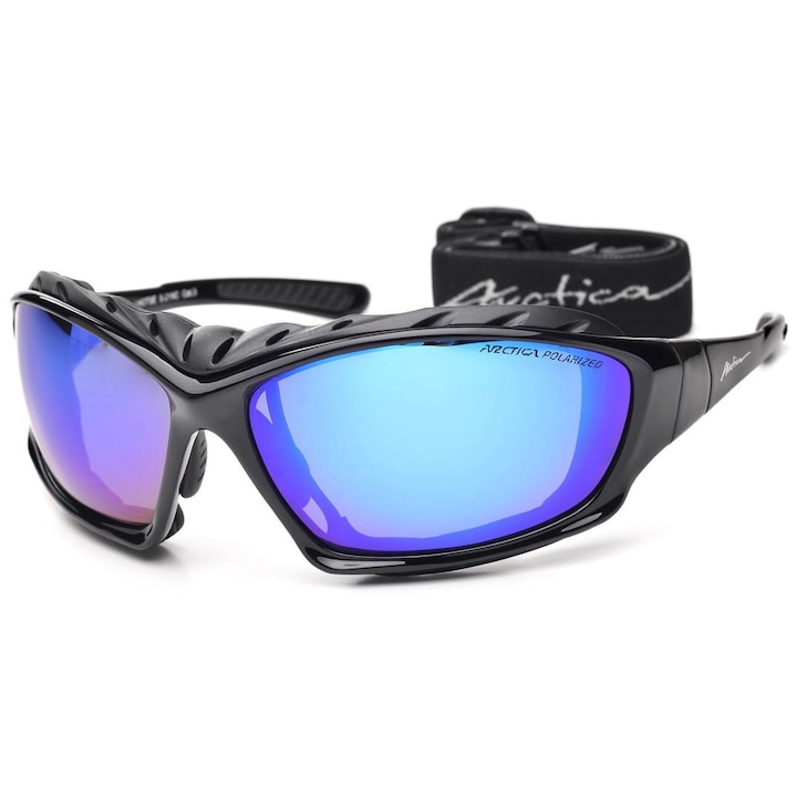Ochelari sportivi Arctica S-219C, polari, cu lentile Revo, culoare neagra, set complet cu etui, servetel si sac.