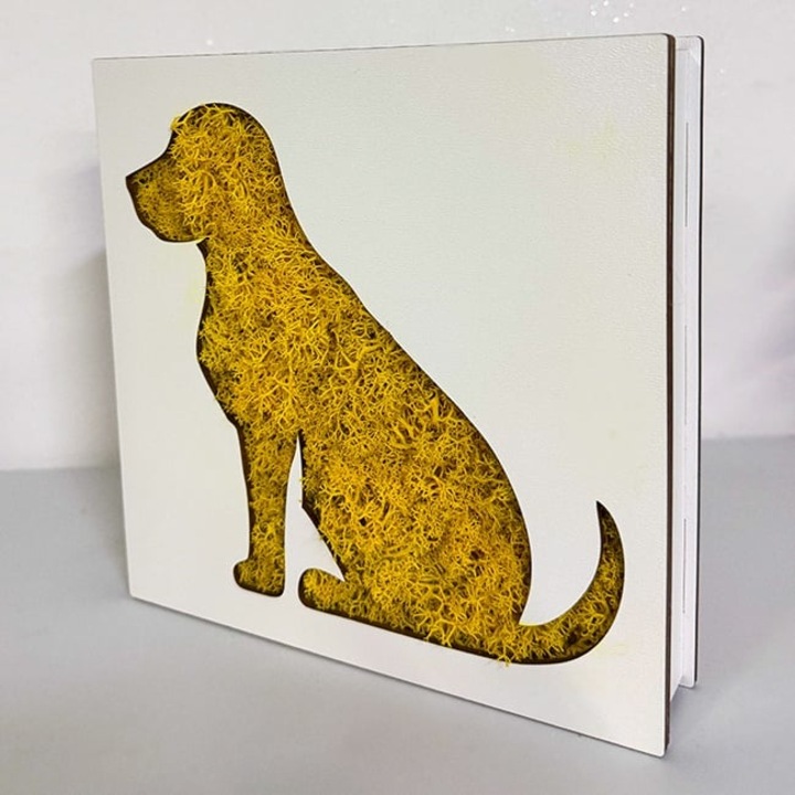 Loyal Friend, tablou cu licheni naturali stabilizati, Galben, Velve