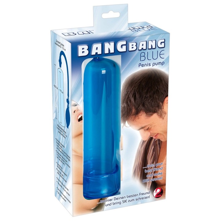 Секс помпа Bang Bang, Прозрачен, 20x5.5 см, С помпичка