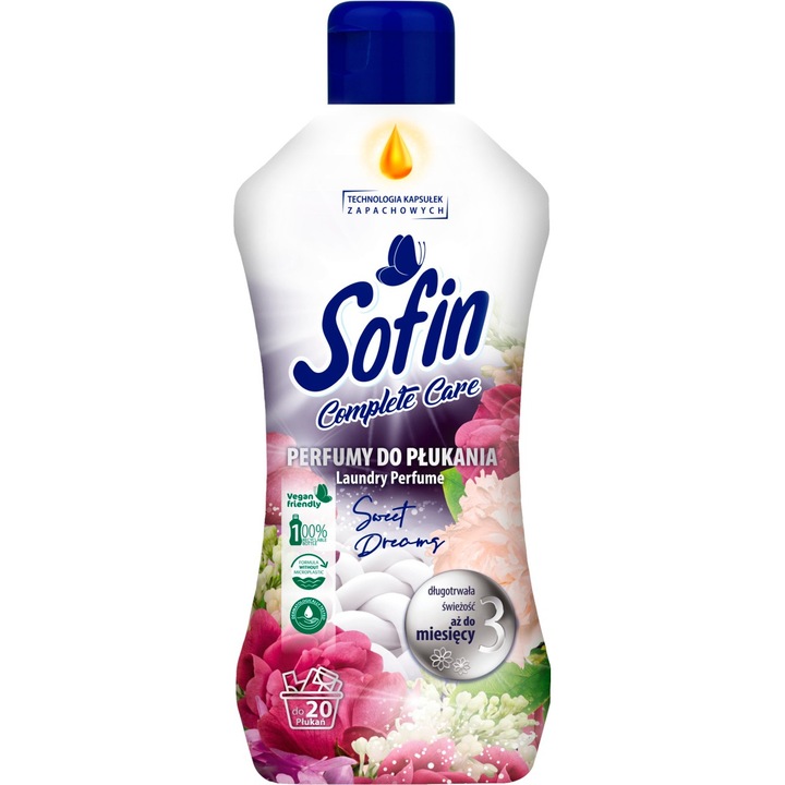 Омекотител за тъкани Sofin Complete Care, класически аромат, течен, 300 мл