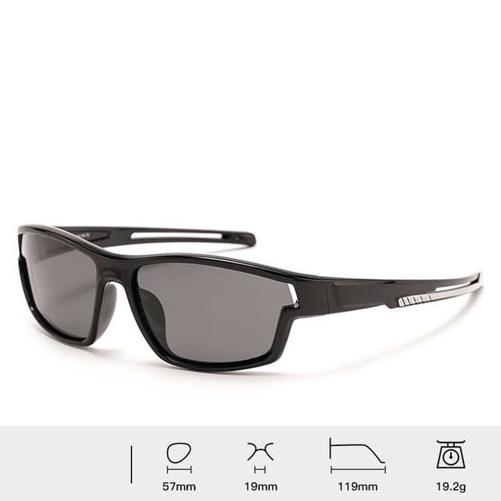 Ochelari de soare polarizati din cauciuc pentru copii, stylion, 5-9 ani, negru