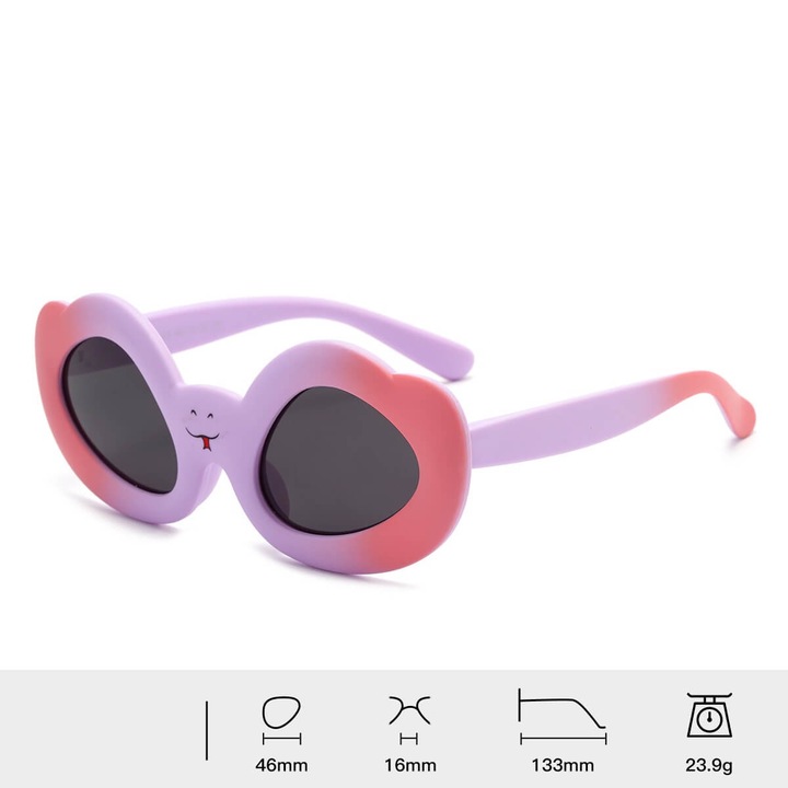 Ochelari de soare polarizati din cauciuc pentru copii, stylion, 1-3 ani, rosu/mov