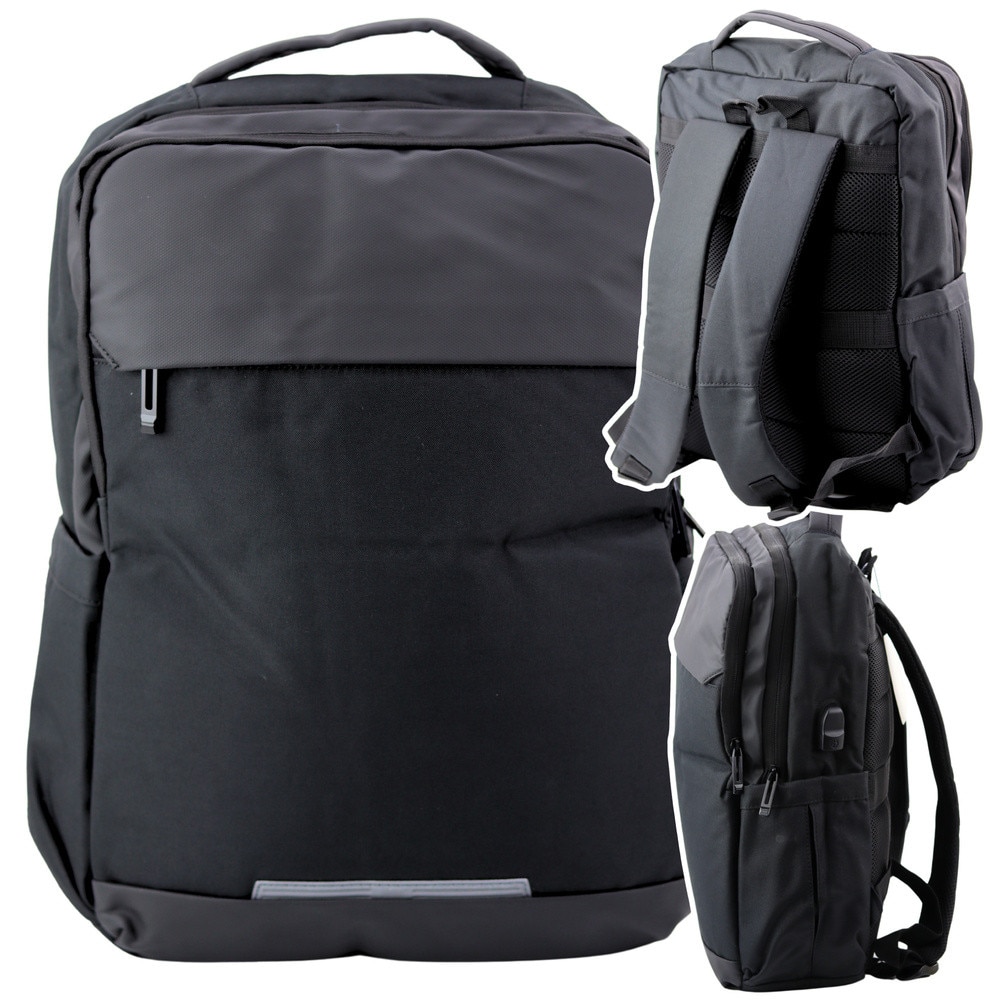 Rucsac urban Lean, 16L, negru, 45x32x11cm, USB, buzunar laptop