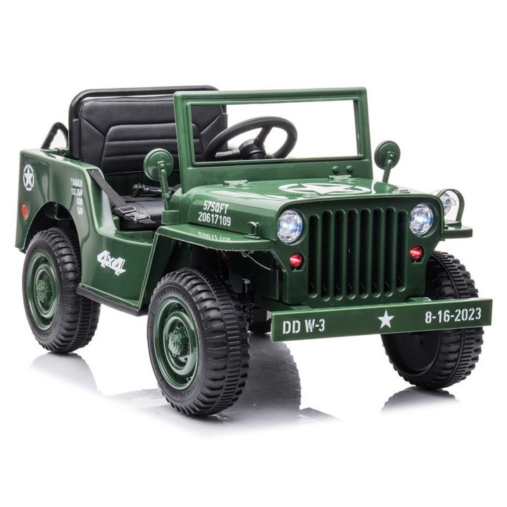 Masinuta electrica LEAN JH-103 4x4, verde militar, 103x58x32cm, set